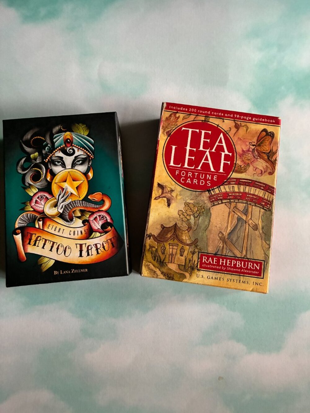 2 Deck Bundle, Tarot, Tea Leaf, Eight Coins Tattoo Tarot